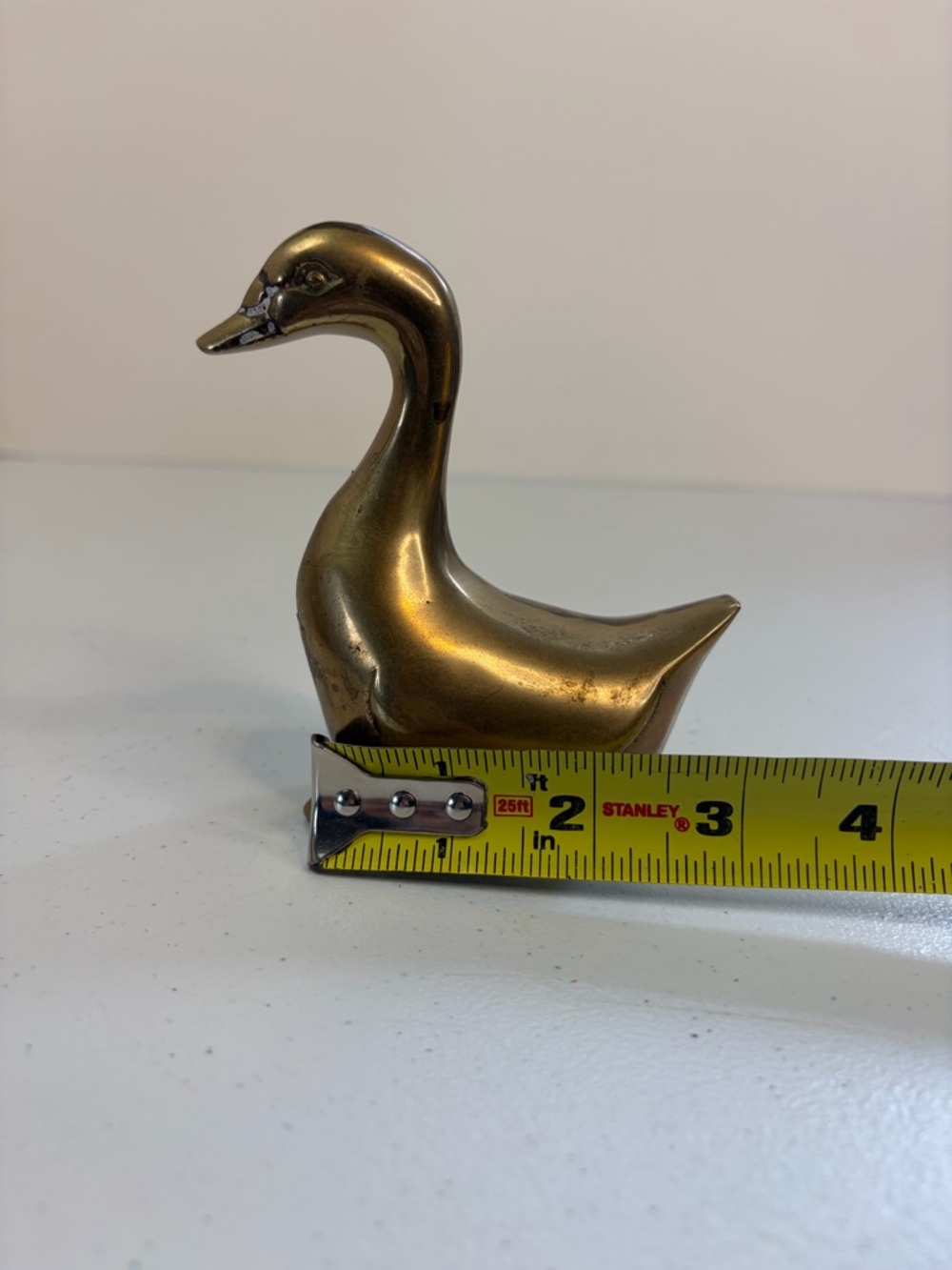 Vintage Solid Brass Duck Figurine Farmhouse Decor Paperweight Mallard Boho 70s - Picture 7 of 8